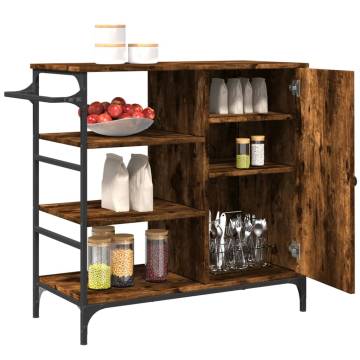 Kitchen Trolley Smoked Oak - Stylish Storage Solution