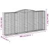 Arched Gabion Baskets - 7 pcs Galvanised Iron | HipoMarket