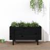 Garden Raised Bed Black 101x50x57 cm - Solid Pine Wood