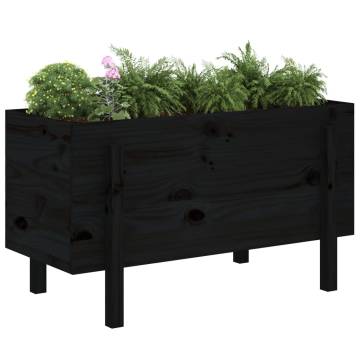 Garden Raised Bed Black 101x50x57 cm - Solid Pine Wood