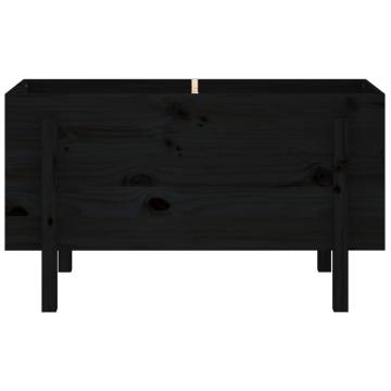 Garden Raised Bed Black 101x50x57 cm - Solid Pine Wood