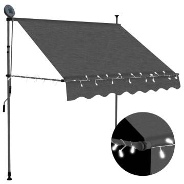 Manual Retractable Awning with LED - 100 cm Anthracite