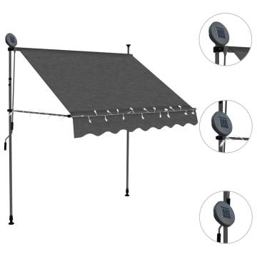 Manual Retractable Awning with LED - 100 cm Anthracite