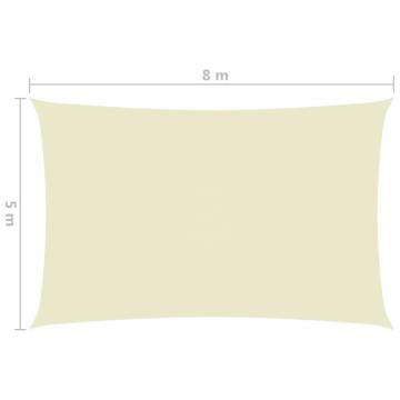 Sunshade Sail Oxford Fabric Rectangular 5x8m - Cream | HipoMarket