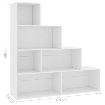 White Book Cabinet & Room Divider - 155x24x160 cm