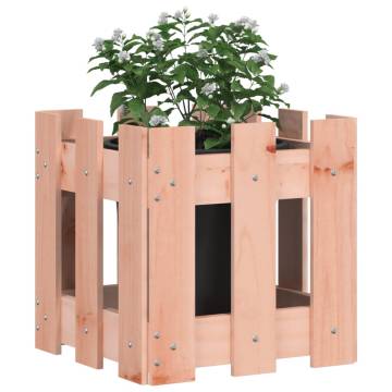 Garden Planter with Fence Design - Solid Douglas Wood 30cm