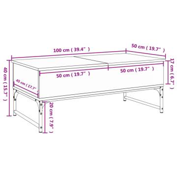 Elegant Grey Sonoma Coffee Table - 100x50 cm | Hipo Market