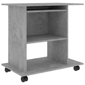 Computer Desk Concrete Grey - Stylish & Space-Saving (80x50x75cm)