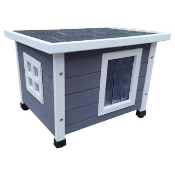 @Pet Outdoor Cat House - Spacious Wood Cat Lodge | Hipomarket