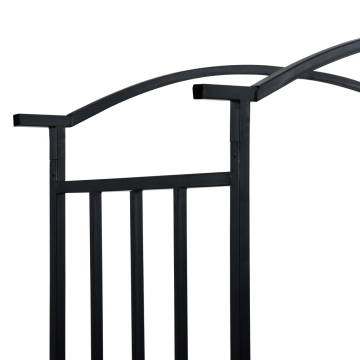 Elegant Garden Arch with Bench - Black Iron 128x50x207 cm