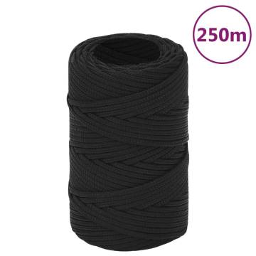 Boat Rope Full Black 2mm 250m Polypropylene - Durable & Versatile