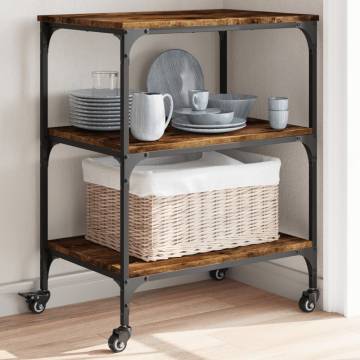 Kitchen Trolley Smoked Oak - Storage & Style | HipoMarket