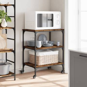 Kitchen Trolley Smoked Oak - Storage & Style | HipoMarket