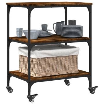 Kitchen Trolley Smoked Oak - Storage & Style | HipoMarket