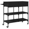 Stylish Black Kitchen Trolley - 105x42x95 cm | HipoMarket