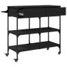 Stylish Black Kitchen Trolley - 105x42x95 cm | HipoMarket