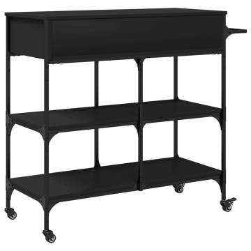 Stylish Black Kitchen Trolley - 105x42x95 cm | HipoMarket