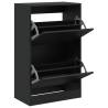 Compact Black Shoe Cabinet - 60x34x96.5 cm | HipoMarket