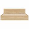 LED Bed Frame with Headboard - Sonoma Oak 200x200 cm