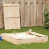 Sandpit with Cover 111x111x19.5 cm Solid Wood Pine Colour natural pine Quantity in Package 1 