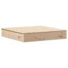 Sandpit with Cover - 111x111 cm Solid Pine Wood | HipoMarket