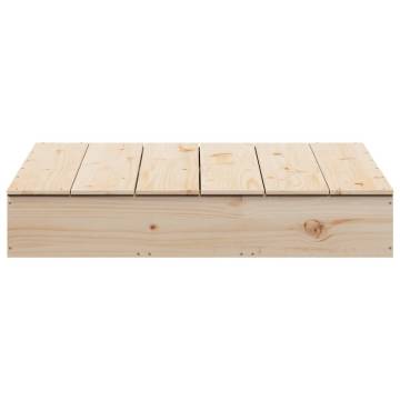 Sandpit with Cover - 111x111 cm Solid Pine Wood | HipoMarket