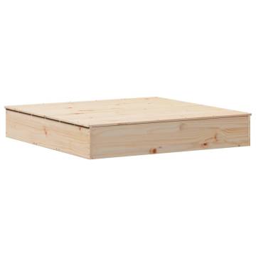 Sandpit with Cover - 111x111 cm Solid Pine Wood | HipoMarket