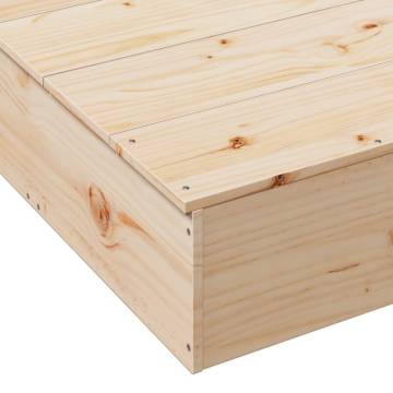 Sandpit with Cover - 111x111 cm Solid Pine Wood | HipoMarket