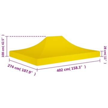 Quality Yellow Party Tent Roof 4x3 m - Durable & UV Resistant