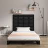 Wall Headboard Black - Solid Pine Wood 106x3x91.5 cm