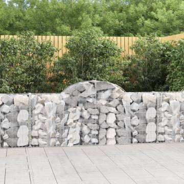 Arched Gabion Baskets - 10 pcs Galvanised Iron | HipoMarket