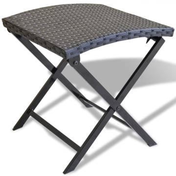 Folding Stool Poly Rattan Black - Stylish & Durable | Hipo Market