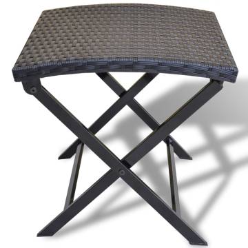 Folding Stool Poly Rattan Black - Stylish & Durable | Hipo Market