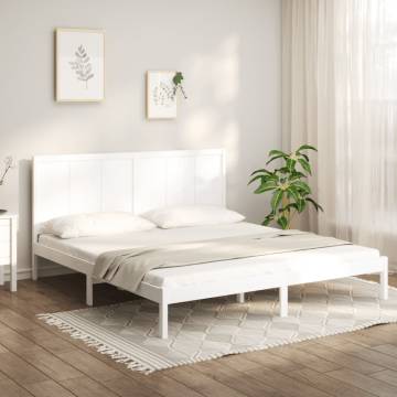 White Solid Wood Pine Bed Frame 180x200 cm - Super King Size