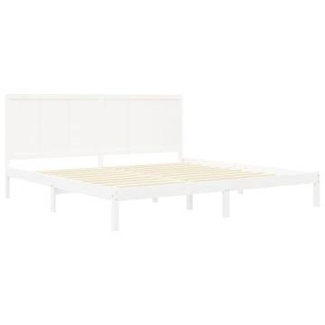 White Solid Wood Pine Bed Frame 180x200 cm - Super King Size