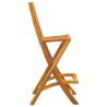 Folding Outdoor Bar Stools - 2 pcs Solid Acacia Wood