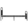 Elegant Metal Bed Frame with Headboard & Footboard - Black 100x190 cm