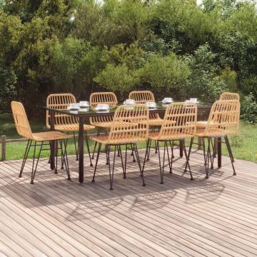 9 Piece Garden Dining Set - Durable Poly Rattan - Hipomarket