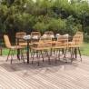 9 Piece Garden Dining Set Poly Rattan Colour brown Size 200 cm table length Number of 8 