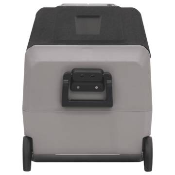 Portable Cool Box with Wheels & Handle - 60L Black & Grey