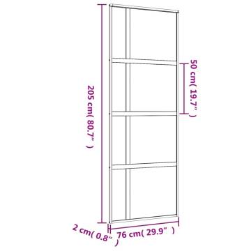 Sliding Door Gold 76x205 cm | Clear ESG Glass & Aluminium