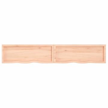 Untreated Solid Wood Bathroom Countertop | 220x40cm