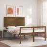 Bed Frame with Headboard Honey Brown Double Solid Wood Colour honey brown Size 135 x 190 cm 