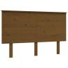 Honey Brown Double Bed Frame with Headboard - Solid Wood