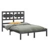 Grey Solid Wood Bed Frame 120x200 cm - Timeless Design