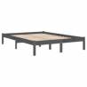 Grey Solid Wood Bed Frame 120x200 cm - Timeless Design