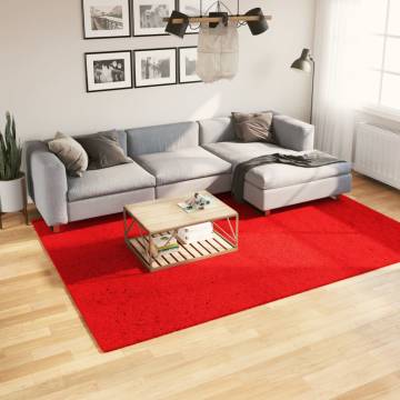 HUARTE Red Short Pile Rug 200x280 cm - Soft & Washable