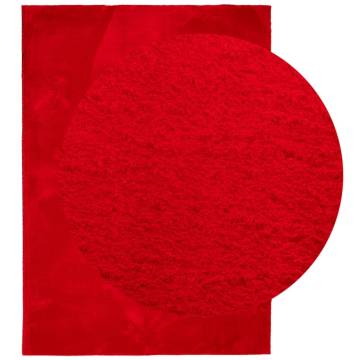 HUARTE Red Short Pile Rug 200x280 cm - Soft & Washable