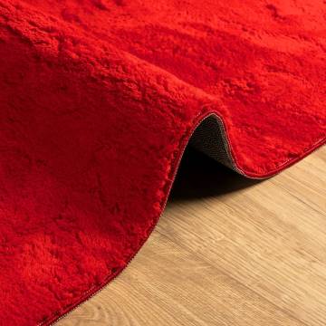 HUARTE Red Short Pile Rug 200x280 cm - Soft & Washable