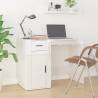 Desk High Gloss White 100x49x75 cm Engineered Wood Colour high gloss white 